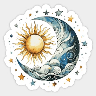 Magical Sun, Moon and Stars Sticker